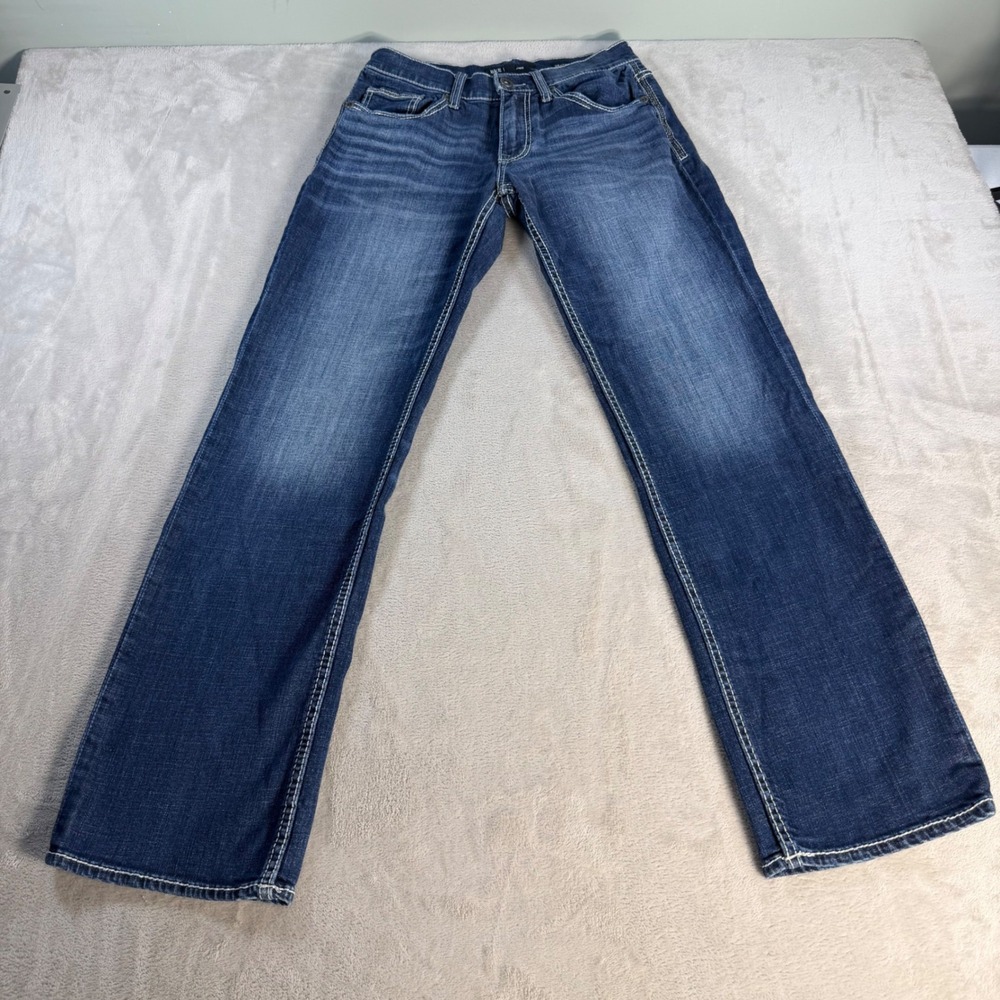 BKE Jake Straight Leg Jeans Womens 28x32 Blue Denim Cotton Stretch Stitch